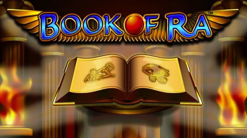 The logo for the Egyptian themed slot game, Book of Ra